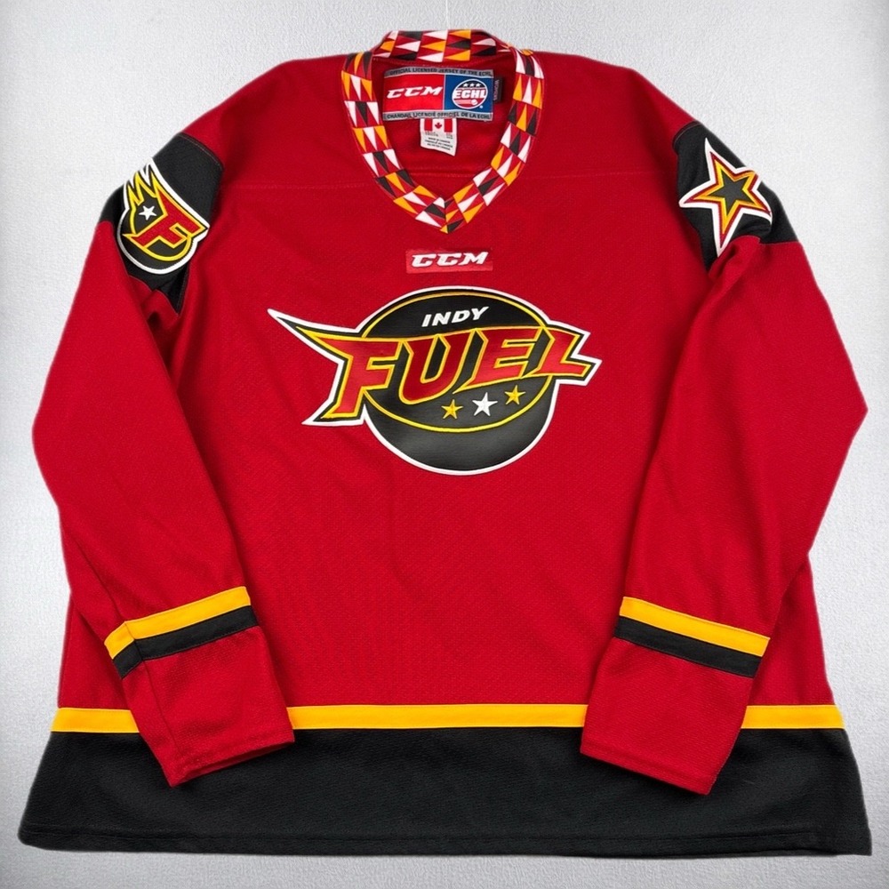 CCM Indy Fuel Hockey Jersey Womens XXL Red ECHL Licensed Canada Made